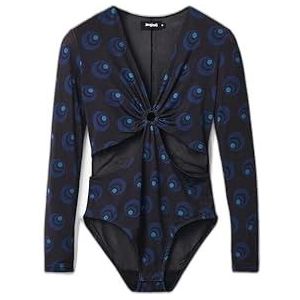 Desigual Bodyblouse voor dames, blauw, XL, Blauw