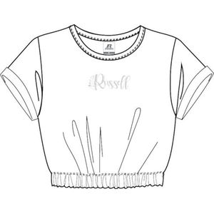 RUSSELL ATHLETIC Elastische korte top Ss T-shirt dames, Wit.