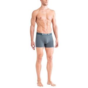 REPLAY Boxer Homme, Dark Green/Light Grey, S