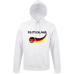 Supportershop Duitsland sweatshirt met capuchon, uniseks, Wit.