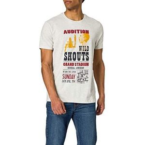 Springfield Camiseta Regular Poster Gebreid Heren, Meerkleurig