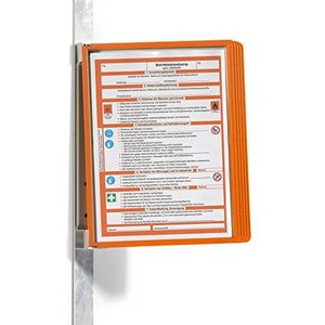 Durable 591409 Vario magnetische wandhouder, magnetisch, 5 hoesjes, voor het bekijken en presenteren van documenten, oranje