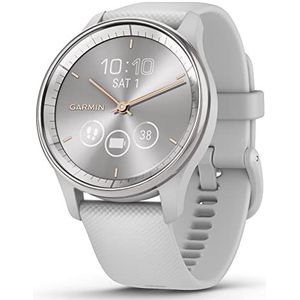 Garmin Vívomove Trend Hybride Smartwatch – crèmegoud met linnen armband