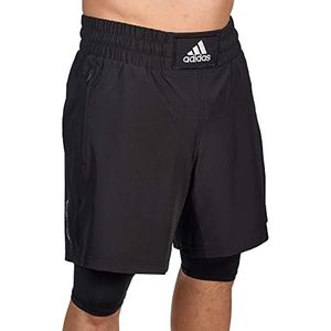 adidas Boxwear Tech Shorts met binnenlegging, uniseks, Zwart en wit.