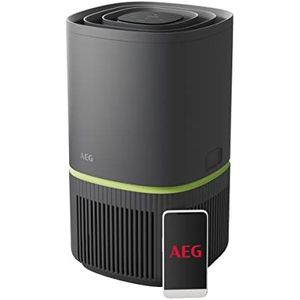 AEG APO50371DG luchtreiniger, HEPA-filter, verwijdert 99,5% bacteriën, capaciteit tot 41 m², 3 snelheden, touchscreen, spraakbediening, deeltjessensoren, 4-traps filtering, stil - grijs