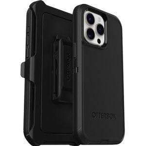 OtterBox Defender Beschermhoes voor iPhone 15 Pro Max, schokbestendig, valbescherming, extreem robuust, beschermhoes, ondersteunt 5 x meer vallen dan militaire standaard, zwart