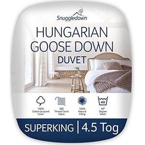Snuggledown kussen van Hongaarse ganzendons, wit, super king size