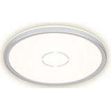 Briloner Leuchten LED plafondlamp rond 18W 2400lm 400K Ø 29,3cm wit zilver