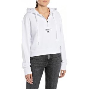 Replay W3103a Sweatshirt voor dames, 001 Wit