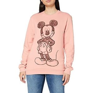 Disney Mickey Forward Sketch T-shirt voor dames, roze (Dusty Pink Ltpk)