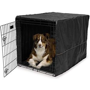 MidWest Homes for Pets Beschermhoes voor hondenkooi van duurzaam polyester en katoen met tefloncoating, zwart