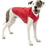 Kurgo Loft hondenjas, geschikt voor hondenharnas, ideaal voor de winter, waterdicht, reflecterend, licht, rood/grijs, maat S