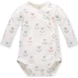 Pinokio Bodysuits babyondergoed met lange mouwen, buttoned voor meisjes, ecru flowers romantic, 56, Ecru Flowers Romantic