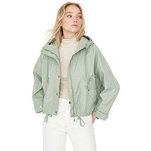 Trendyol Winterjas voor dames, regular basic effen geweven stof, mint, maat S-M, Munt