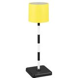 Reality Leuchten R54096316 Fernandez R54096316 Tafellamp voor buiten, metaal, kunststof, zwart/wit/geel, 1,5 W led en laadstation