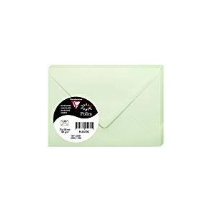 Clairefontaine 5470C – verpakking met 20 enveloppen, met rubber, formaat 7,5 x 10 cm, 120 g/m², kleur: groen, uitnodigingen voor evenementen en matching, serie pollen, premium papier, glad
