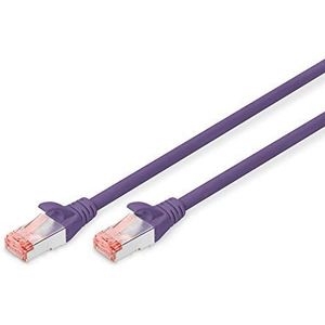DIGITUS LAN-kabel Cat 6-2 m - RJ45 netwerkkabel - S/FTP afgeschermd - compatibel met Cat 6A & Cat 7 - violet