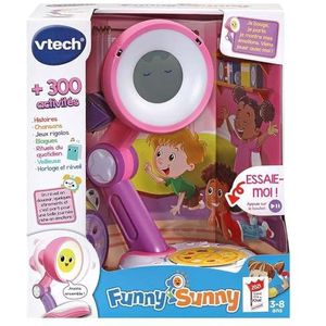 VTech - Grappige Sunny Rose, interactieve metgezel, verhalen en liedjesverteller, ontspanning, routine, emoties, grappige spelletjes, nachtlampje, wekker, cadeau voor kinderen van 3 jaar tot 8 jaar -