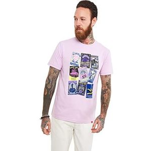 Joe Browns T-shirt à col rond pour homme Motif affiche de concert rock, lilas, S
