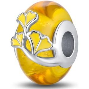 LNQOBU Murano glazen hanger, 925 sterling zilver, voor armbanden, roze hart, rode ronde parel, geschikt voor armbanden, halskettingen, cadeau, Sterling zilver