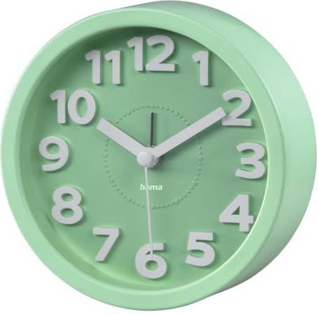 Hama Retro Wekker - Trendy wekker - Stille klok - Analoog - Incl. batterij - 12x4x12 cm - Groen