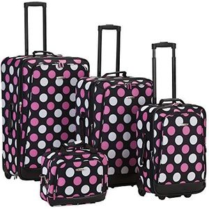 Rockland Bagageset Dot 4-delig, mulpink stippen, One Size, 4 bedrukte koffers