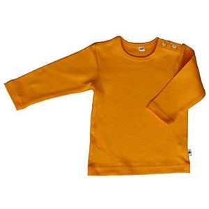 Leela Cotton Shirt met lange mouwen, geel T-shirt kinderen unisex, zonnegeel