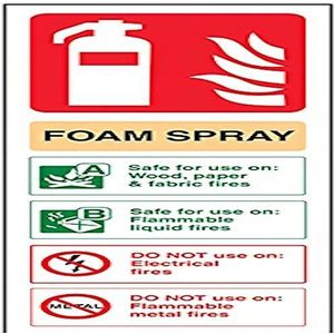 VSafety schuimplaat met opschrift ""Spray Id Not Electrical Safe"", portretformaat, 100 mm x 280 mm, hard plastic, 1 mm