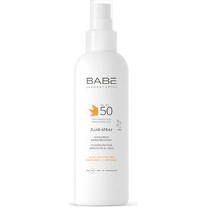 Laboratorios Babé Fluid Spray SPF 50 - Protection solaire corporelle en spray | Photoprotection UVA UVB IR-A HEV Texture ultra légère et absorption rapide | Résistant à l'eau