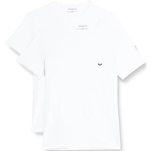 Emporio Armani Set van 2 T-shirts voor heren, wit/wit