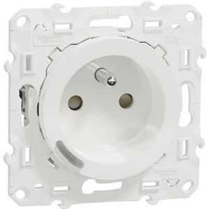 Schneider Electric - Wiser Odace - Aangesloten 2P+T stopcontact - 16A - Zigbee - Wit - S520559