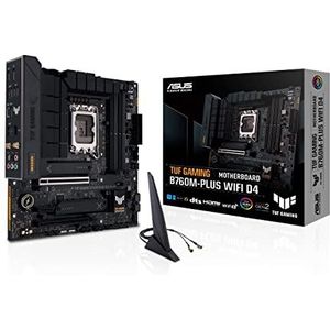 ASUS TUF GAMING B760M-PLUS WIFI D4 - Intel B760 LGA 1700 mATX Gaming Moederbord (DDR4, PCIe 5.0, 2x4.0 M.2, WiFi 6, Ethernet, DisplayPort, HDMI, SATA 6, USB 3.2 Gen 2, Thunderbolt USB4, Aura Sync)
