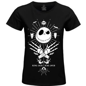 Nightmare Before Christmas Wojackdts015 T-shirt voor dames (1 stuk), zwart.