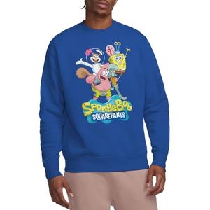 Spongebob Group Shot Crew Sweat-shirt, Bleu roi, Medium, bleu marine, M