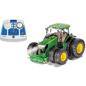 siku 6736, Tractor John Deere 7290R op afstand bestuurd, afstandsbediening module inbegrepen, groen, metaal/kunststof, 1:32, app-bediening via Bluetooth, afneembare dubbele wielen