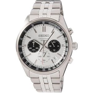 Seiko Analoog kwartshorloge voor heren met roestvrijstalen armband SSB425P1, zilvertinten, armband, Zilverkleurig., Armband