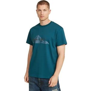 G-Star RAW T-shirt Summit gr Regular, blauw (Nitro D25158-c812-1861), S, Blauw (Nitro D25158-c812-1861), S