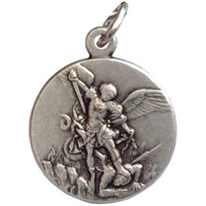 Aartsengel Sint-Michaël Medaille - 100% Made in Italy - Medailles van de Heilige Beschermers, Verzilverd messing, --