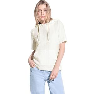Cecil B321314 Seersucker T-shirt voor dames, Vanilla Wit