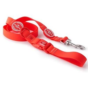 HUGO & HUDSON Waterdichte hondenriem, geurremmend, gemakkelijk schoon te maken, gevoerde handgreep, rood, 120 x 1,5 cm