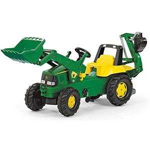 Rolly Toys Tractor / rollyJunior tractor John Deere (met lader en bagger, voor kinderen vanaf 3 jaar, fluisterloopbanden) 811076