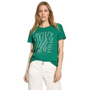 T-shirt avec imprimé sur le devant, Vert malachite., S