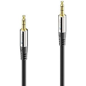Sonero premium audio kabel jack 3,5 mm, 15,0 m, vergulde contacten, zwart