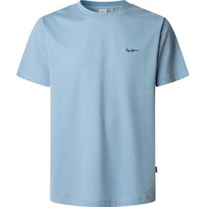 Pepe Jeans Back Clag T-shirt voor heren (1 stuk), Blauw (zeefblauw), XL
