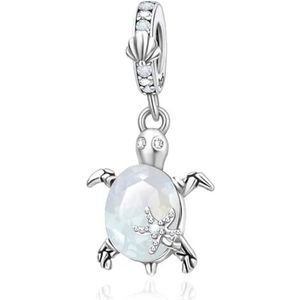 YUMINN Schildpad schelpen en zeedieren bedel voor 925 sterling zilver voor armbanden en kettingen voor vrouwen hanger voor Kerstmis Valentijnsdag Moederdag sieraden geschenken voor meisjes, Zilver,