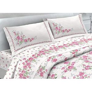 BIANCHERIA WEB beddengoedset van 100% katoen, Frans bed, Cloe, roze