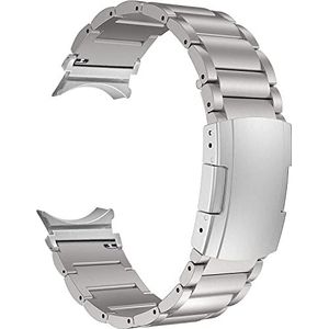 MaKTech Titanium armband voor Samsung Galaxy Watch 6/5/4, metalen armband met schildpadgesp, voor Samsung Galaxy Watch 6-43/47/40/44 mm, Galaxy Watch 5/4-40/42/44/45/46 mm, Titanium
