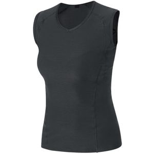 GORE Wear GORE M dames tanktop, ademend, voor dames, basislaag mouwloos shirt, maat: 42, kleur: wit, 100017, zwart.