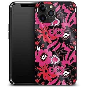 caseable Apple iPhone 12/12 Pro luxe glazen telefoonhoes - schokabsorberend & krasbestendig oppervlak - kleurrijk design - Flower Works - bloemen bloemen bloemen
