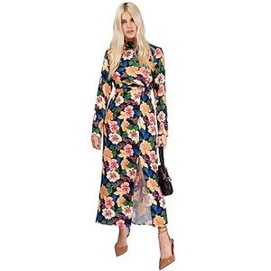 Little Mistress Vogue Williams midi-jurk voor dames, met open rug, bloemenpatroon, Meerkleurig
